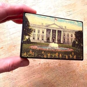 vintage souvenir trinket box WHITE HOUSE Washington D.C.historical USA nostalgia